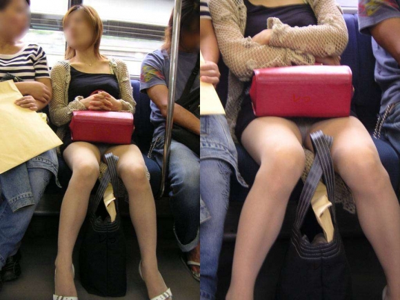 電車の中のエッチな太ももの素人エロ画像-069