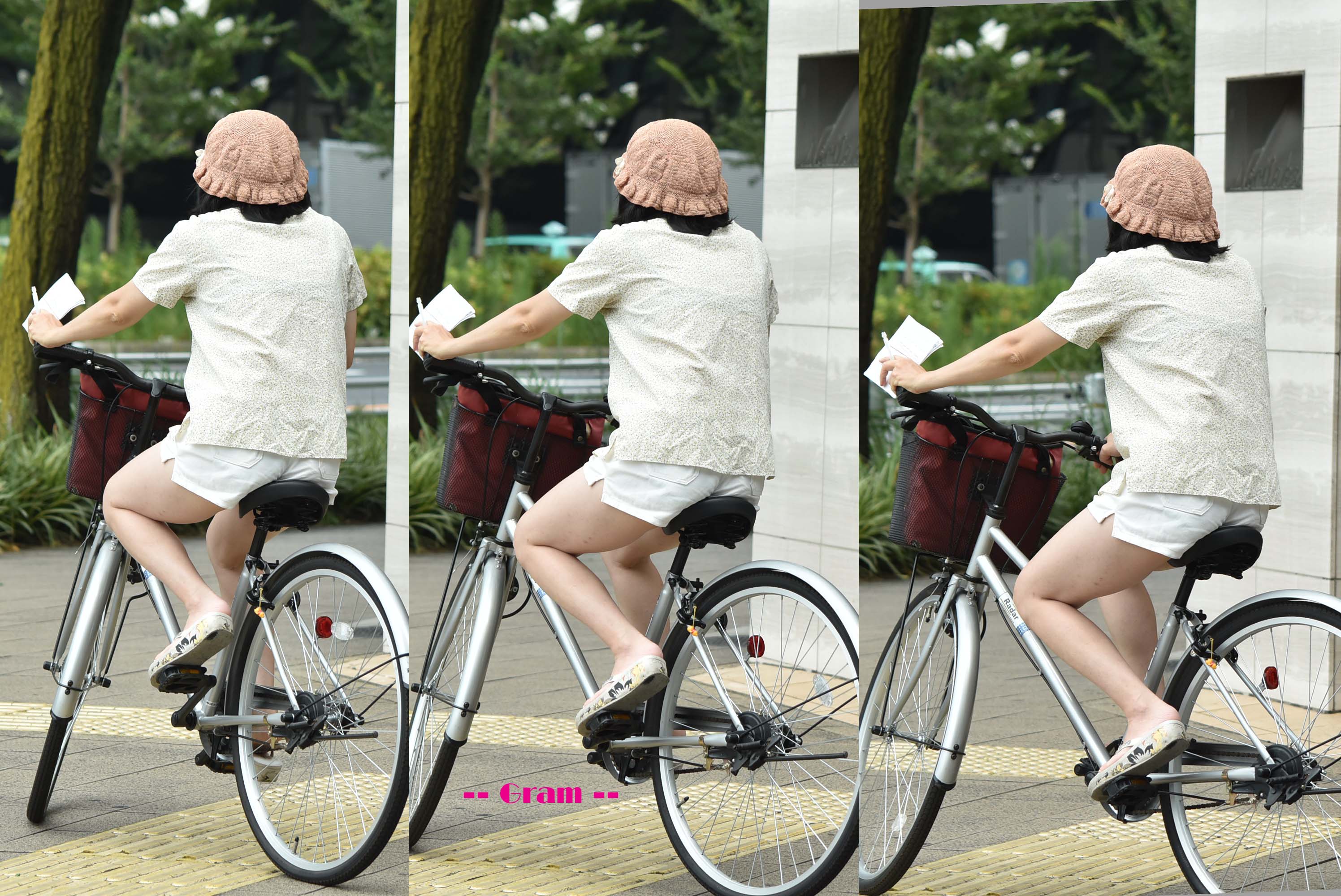 下半身がセクシーな自転車女子の素人エロ画像-032