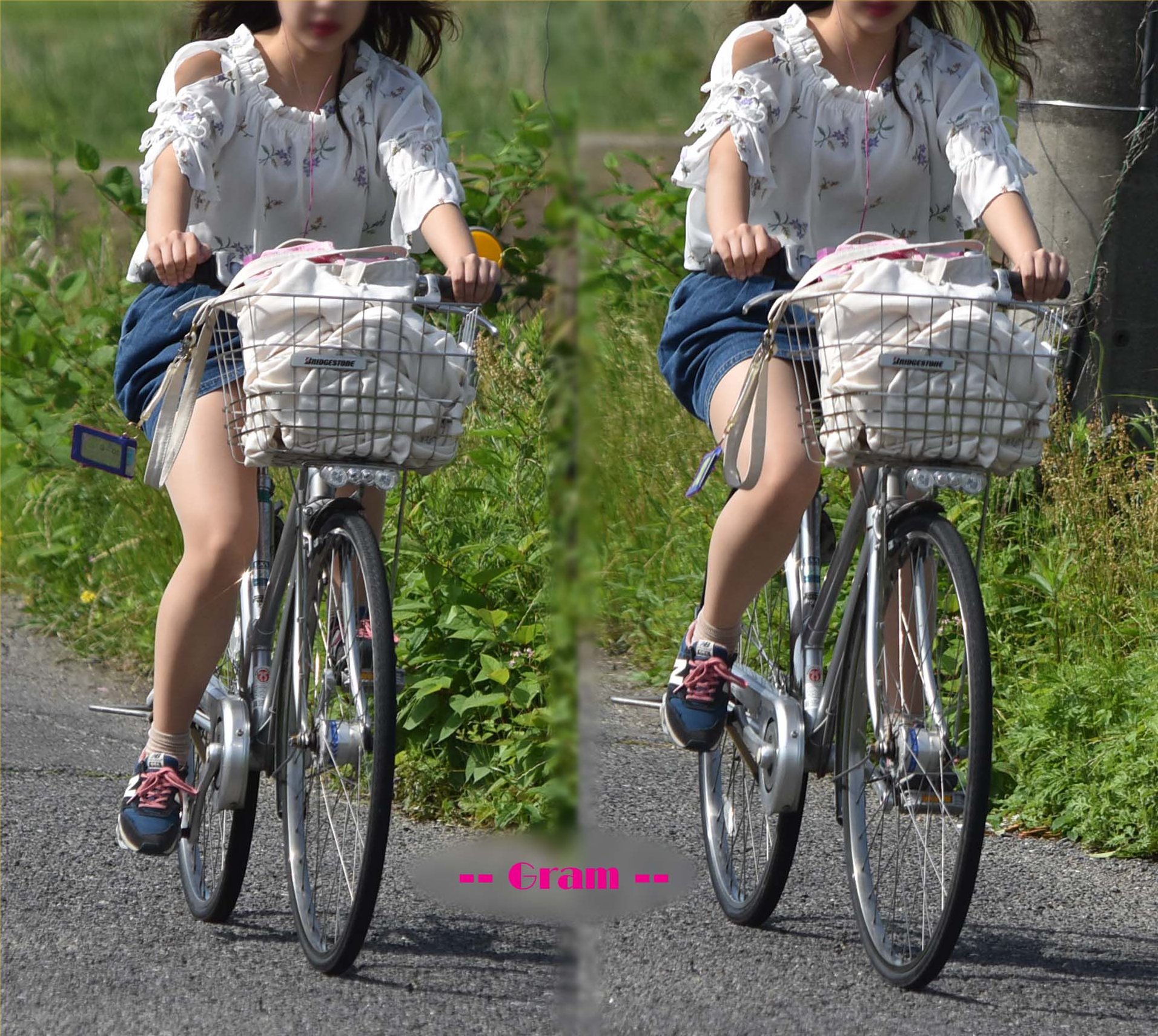 下半身がセクシーな自転車女子の素人エロ画像-035