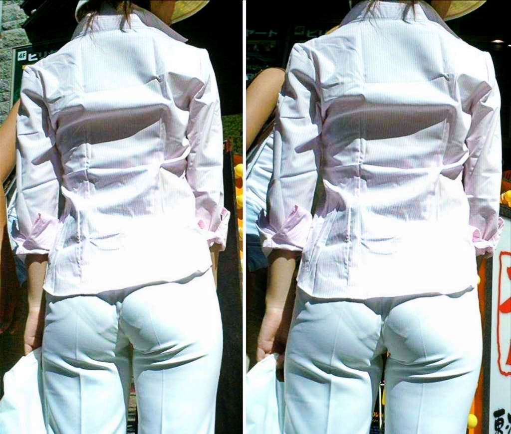 白のスカート・パンツの透けパン下半身の素人エロ画像-035