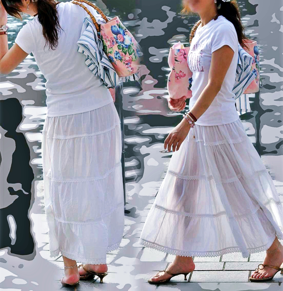 白のスカート・パンツの透けパン下半身の素人エロ画像-006